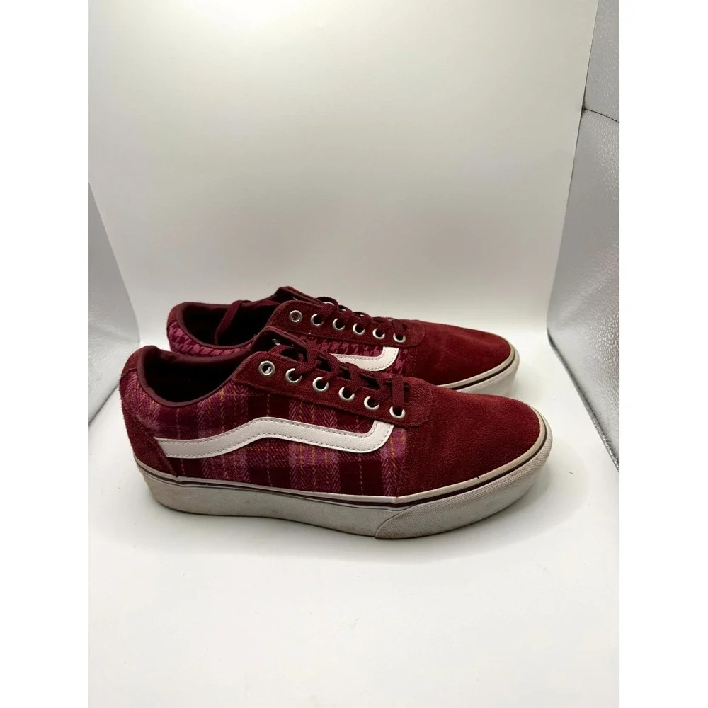 VANS Ward Platform Womens 9.5 Sneaker Plaid Mix Port‎ Low Top Skateboard Shoes